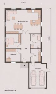 Bungalow Grundriss mit Doppelgarage